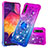 Coque Silicone Housse Etui Gel Bling-Bling avec Support Bague Anneau S02 pour Samsung Galaxy A30S Violet