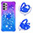 Coque Silicone Housse Etui Gel Bling-Bling avec Support Bague Anneau S02 pour Samsung Galaxy A32 5G Petit