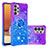 Coque Silicone Housse Etui Gel Bling-Bling avec Support Bague Anneau S02 pour Samsung Galaxy A32 5G Violet