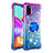 Coque Silicone Housse Etui Gel Bling-Bling avec Support Bague Anneau S02 pour Samsung Galaxy A41 Petit