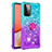 Coque Silicone Housse Etui Gel Bling-Bling avec Support Bague Anneau S02 pour Samsung Galaxy A72 4G Petit