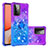 Coque Silicone Housse Etui Gel Bling-Bling avec Support Bague Anneau S02 pour Samsung Galaxy A72 4G Violet