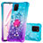 Coque Silicone Housse Etui Gel Bling-Bling avec Support Bague Anneau S02 pour Samsung Galaxy A81 Bleu Ciel