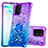 Coque Silicone Housse Etui Gel Bling-Bling avec Support Bague Anneau S02 pour Samsung Galaxy A91 Violet