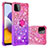 Coque Silicone Housse Etui Gel Bling-Bling avec Support Bague Anneau S02 pour Samsung Galaxy F42 5G Petit