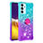 Coque Silicone Housse Etui Gel Bling-Bling avec Support Bague Anneau S02 pour Samsung Galaxy F54 5G Petit