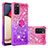 Coque Silicone Housse Etui Gel Bling-Bling avec Support Bague Anneau S02 pour Samsung Galaxy M02s Petit