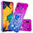 Coque Silicone Housse Etui Gel Bling-Bling avec Support Bague Anneau S02 pour Samsung Galaxy M10S Violet