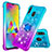 Coque Silicone Housse Etui Gel Bling-Bling avec Support Bague Anneau S02 pour Samsung Galaxy M20 Petit