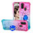 Coque Silicone Housse Etui Gel Bling-Bling avec Support Bague Anneau S02 pour Samsung Galaxy M21 Rose