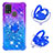 Coque Silicone Housse Etui Gel Bling-Bling avec Support Bague Anneau S02 pour Samsung Galaxy M21s Petit