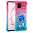 Coque Silicone Housse Etui Gel Bling-Bling avec Support Bague Anneau S02 pour Samsung Galaxy M60s Petit