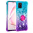 Coque Silicone Housse Etui Gel Bling-Bling avec Support Bague Anneau S02 pour Samsung Galaxy M60s Petit