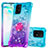 Coque Silicone Housse Etui Gel Bling-Bling avec Support Bague Anneau S02 pour Samsung Galaxy M80S Bleu Ciel