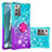 Coque Silicone Housse Etui Gel Bling-Bling avec Support Bague Anneau S02 pour Samsung Galaxy Note 20 5G Bleu Ciel