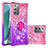 Coque Silicone Housse Etui Gel Bling-Bling avec Support Bague Anneau S02 pour Samsung Galaxy Note 20 5G Rose Rouge