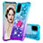 Coque Silicone Housse Etui Gel Bling-Bling avec Support Bague Anneau S02 pour Samsung Galaxy S20 Bleu Ciel