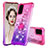 Coque Silicone Housse Etui Gel Bling-Bling avec Support Bague Anneau S02 pour Samsung Galaxy S20 Rose Rouge