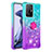 Coque Silicone Housse Etui Gel Bling-Bling avec Support Bague Anneau S02 pour Xiaomi Mi 11T 5G Bleu Ciel