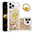 Coque Silicone Housse Etui Gel Bling-Bling avec Support Bague Anneau S03 pour Apple iPhone 13 Pro Max Petit