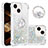 Coque Silicone Housse Etui Gel Bling-Bling avec Support Bague Anneau S03 pour Apple iPhone 14 Bleu Clair