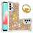 Coque Silicone Housse Etui Gel Bling-Bling avec Support Bague Anneau S03 pour Samsung Galaxy A32 5G Or