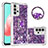 Coque Silicone Housse Etui Gel Bling-Bling avec Support Bague Anneau S03 pour Samsung Galaxy A32 5G Violet