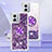 Coque Silicone Housse Etui Gel Bling-Bling avec Support Bague Anneau YB1 pour Motorola Moto G 5G (2023) Violet