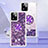 Coque Silicone Housse Etui Gel Bling-Bling avec Support Bague Anneau YB1 pour Motorola Moto G Power 5G (2023) Violet