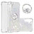 Coque Silicone Housse Etui Gel Bling-Bling avec Support Bague Anneau YB1 pour Samsung Galaxy A34 5G Argent