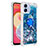 Coque Silicone Housse Etui Gel Bling-Bling avec Support Bague Anneau YB1 pour Samsung Galaxy M04 Bleu