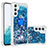 Coque Silicone Housse Etui Gel Bling-Bling avec Support Bague Anneau YB1 pour Samsung Galaxy Quantum4 5G Bleu