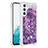 Coque Silicone Housse Etui Gel Bling-Bling avec Support Bague Anneau YB1 pour Samsung Galaxy Quantum4 5G Violet