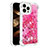 Coque Silicone Housse Etui Gel Bling-Bling S01 pour Apple iPhone 13 Pro Max Rose Rouge