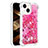 Coque Silicone Housse Etui Gel Bling-Bling S01 pour Apple iPhone 15 Rose Rouge