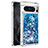 Coque Silicone Housse Etui Gel Bling-Bling S01 pour Google Pixel 8 Pro 5G Bleu