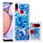 Coque Silicone Housse Etui Gel Bling-Bling S01 pour Samsung Galaxy A10s Bleu