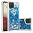 Coque Silicone Housse Etui Gel Bling-Bling S01 pour Samsung Galaxy A12 5G Bleu