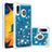 Coque Silicone Housse Etui Gel Bling-Bling S01 pour Samsung Galaxy A20 Bleu