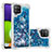 Coque Silicone Housse Etui Gel Bling-Bling S01 pour Samsung Galaxy A22 4G Bleu