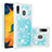 Coque Silicone Housse Etui Gel Bling-Bling S01 pour Samsung Galaxy A30 Bleu Ciel