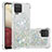 Coque Silicone Housse Etui Gel Bling-Bling S01 pour Samsung Galaxy F12 Argent