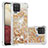 Coque Silicone Housse Etui Gel Bling-Bling S01 pour Samsung Galaxy F12 Or