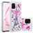 Coque Silicone Housse Etui Gel Bling-Bling S01 pour Samsung Galaxy M60s Rose
