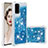 Coque Silicone Housse Etui Gel Bling-Bling S01 pour Samsung Galaxy S20 Bleu