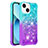 Coque Silicone Housse Etui Gel Bling-Bling S02 pour Apple iPhone 13 Bleu Ciel