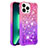 Coque Silicone Housse Etui Gel Bling-Bling S02 pour Apple iPhone 13 Pro Max Rose Rouge