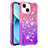 Coque Silicone Housse Etui Gel Bling-Bling S02 pour Apple iPhone 14 Plus Rose Rouge