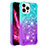 Coque Silicone Housse Etui Gel Bling-Bling S02 pour Apple iPhone 14 Pro Bleu Ciel