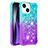 Coque Silicone Housse Etui Gel Bling-Bling S02 pour Apple iPhone 15 Bleu Ciel